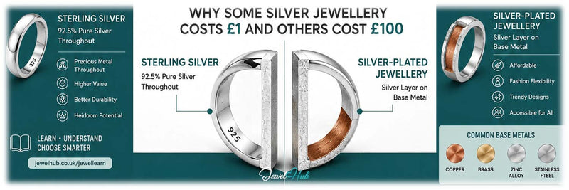 Sterling Silver vs Silver-Plated Jewellery: Why £1 and £100? - JewelHub.co.uk