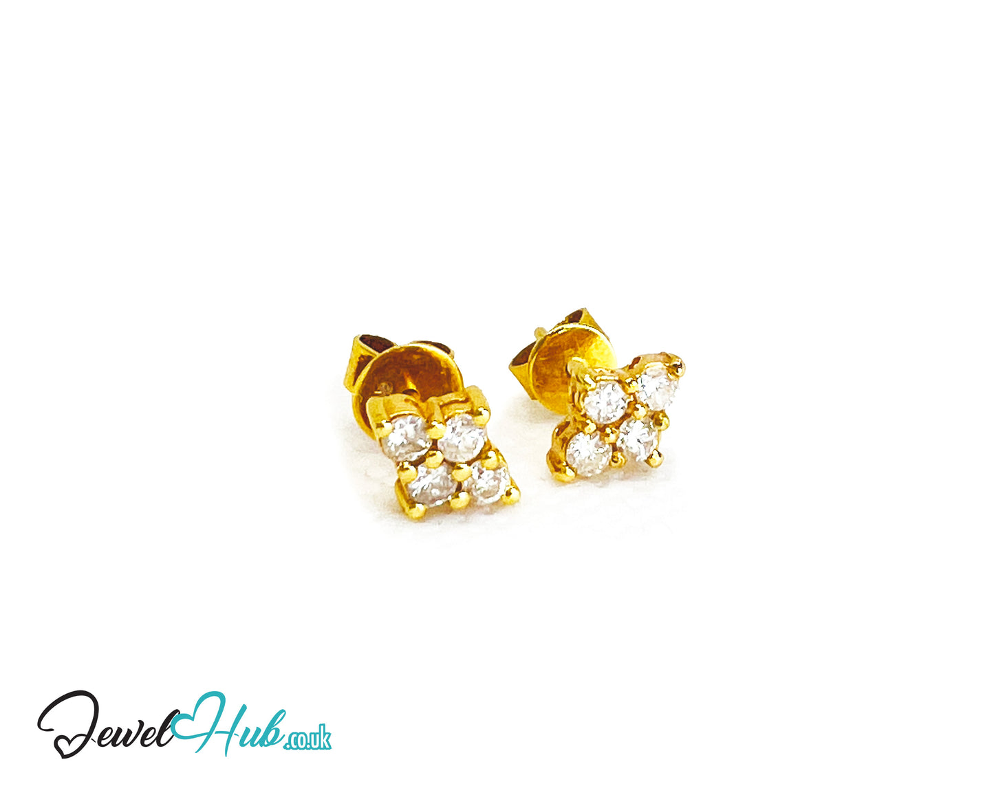 14K Gold Diamond Stud Earrings - Luna Spark