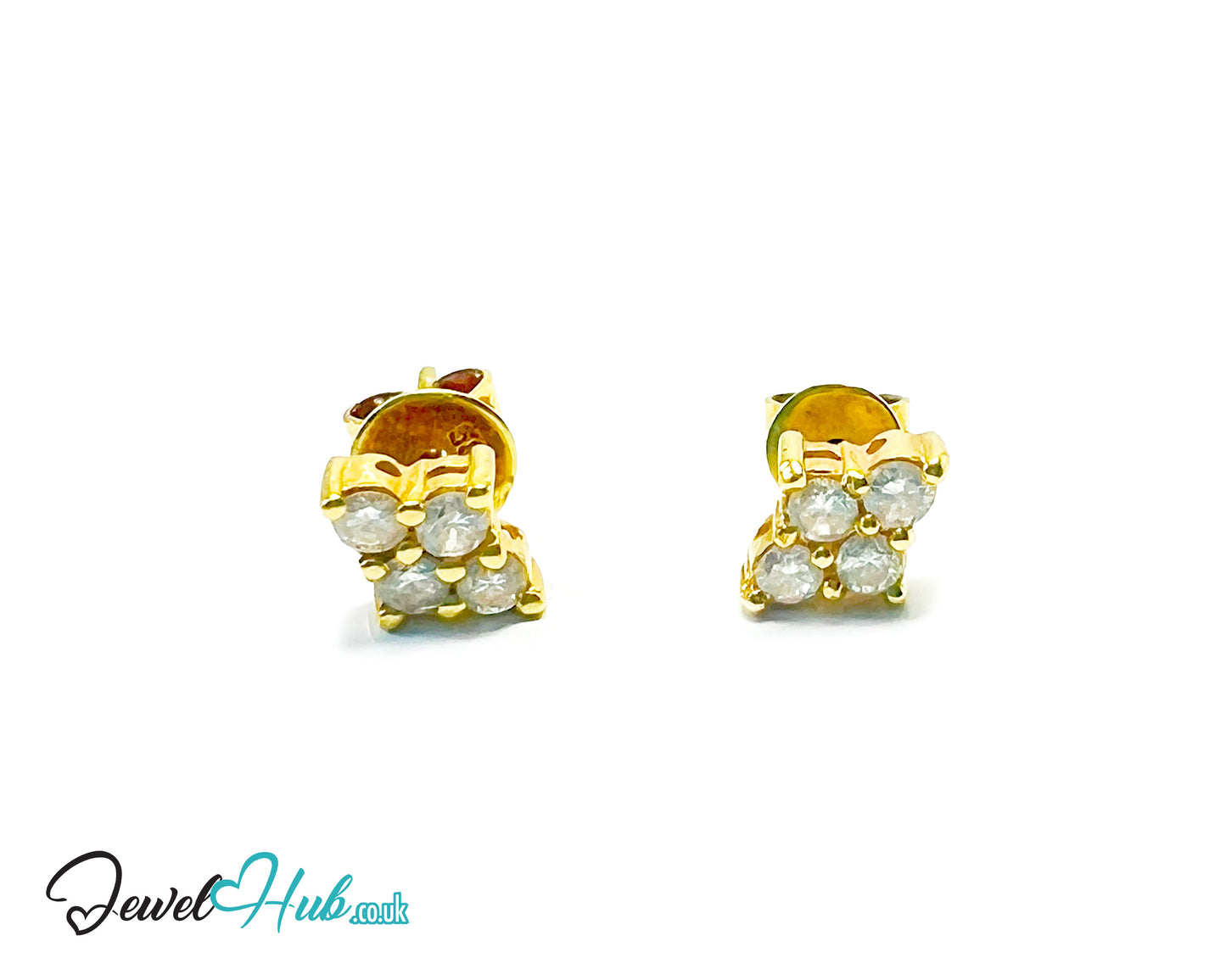 14K Gold Diamond Stud Earrings - Luna Spark