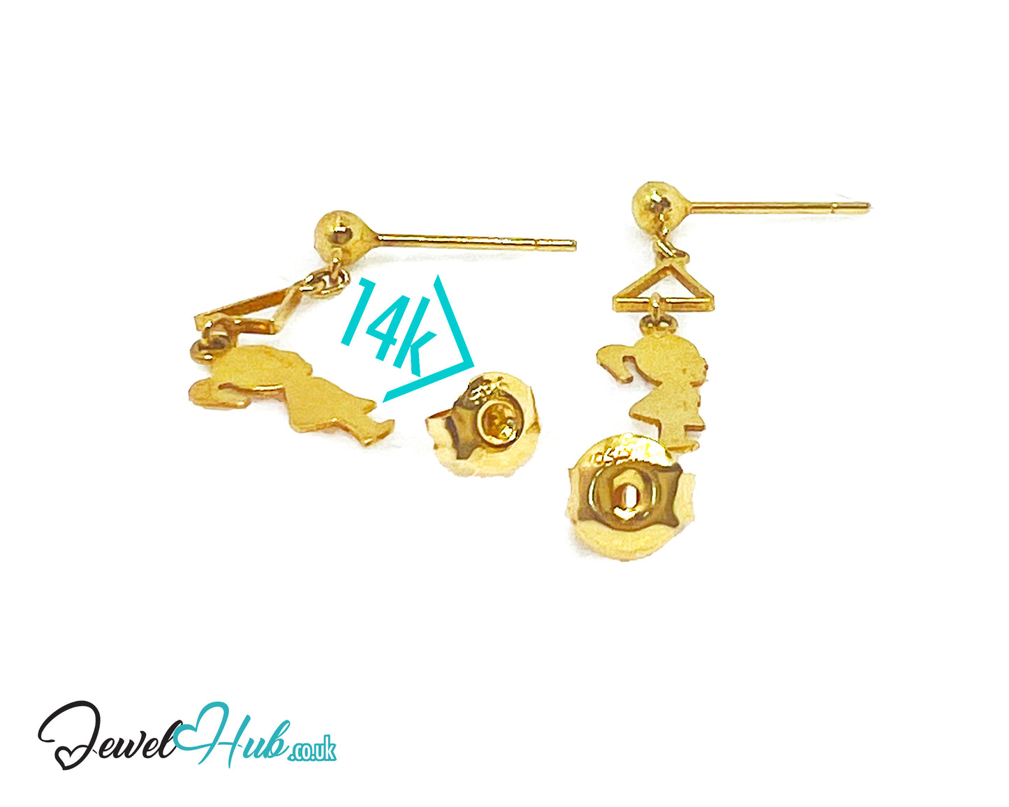 14K Solid Gold “Balloon Daydream” Earring – Whimsical Charm in Lightweight Gold