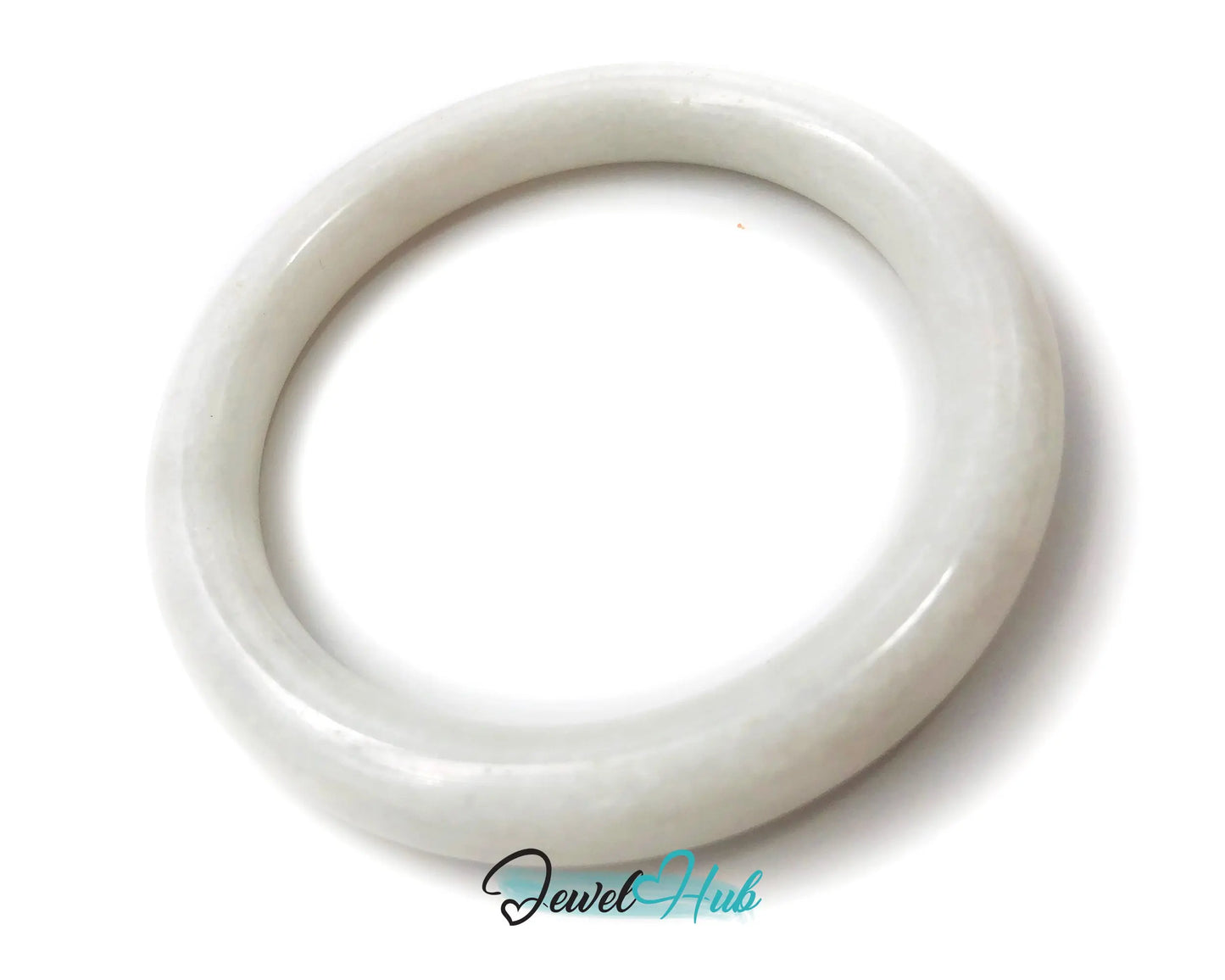 Natural White Nephrite Grade A Jade Bracelet Bangle (#FJJDB004) JH