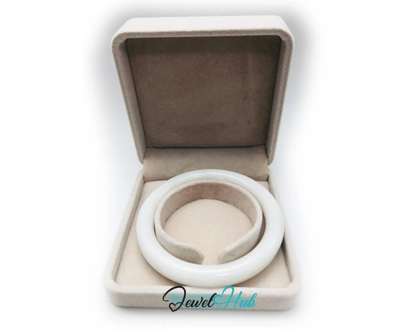 Natural White Nephrite Grade A Jade Bracelet Bangle (#FJJDB004) JH