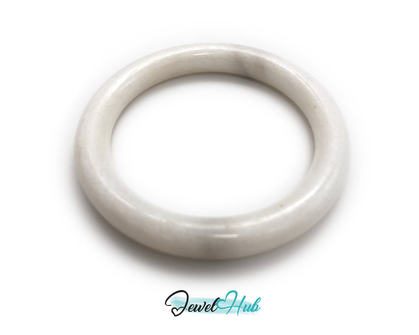 Natural White Nephrite Grade A Jade Bracelet Bangle (#FJJDB006)