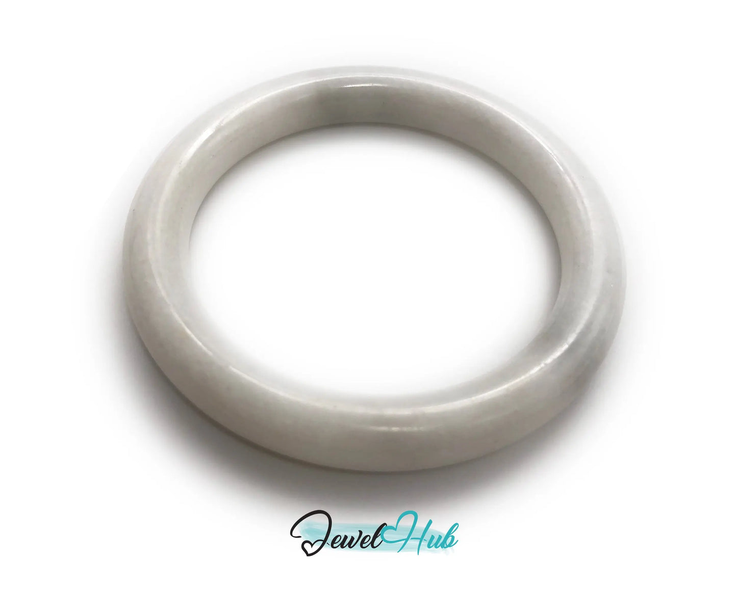 Natural White Nephrite Grade A Jade Bracelet Bangle (#FJJDB007) JH