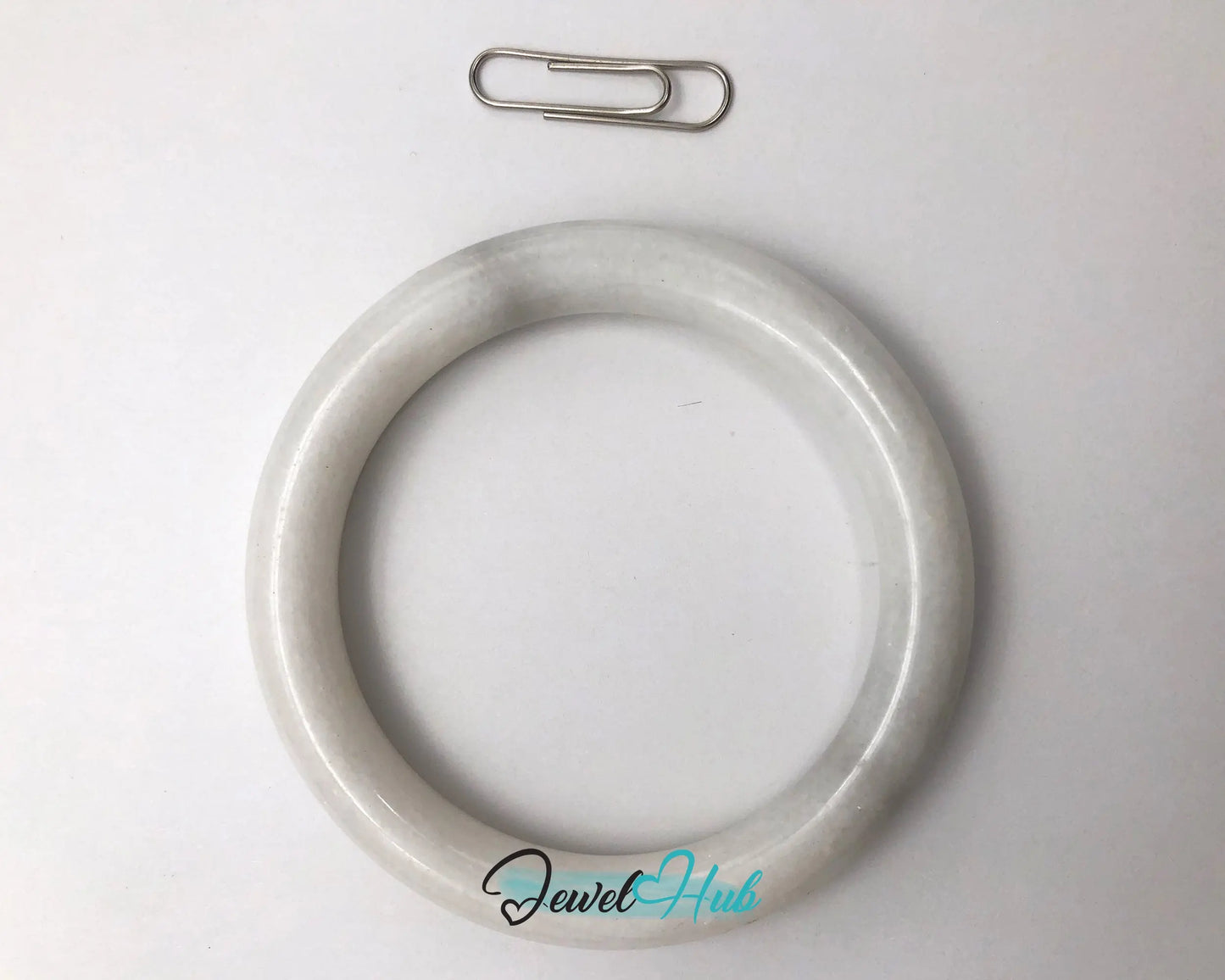 Natural White Nephrite Grade A Jade Bracelet Bangle (#FJJDB007) JH