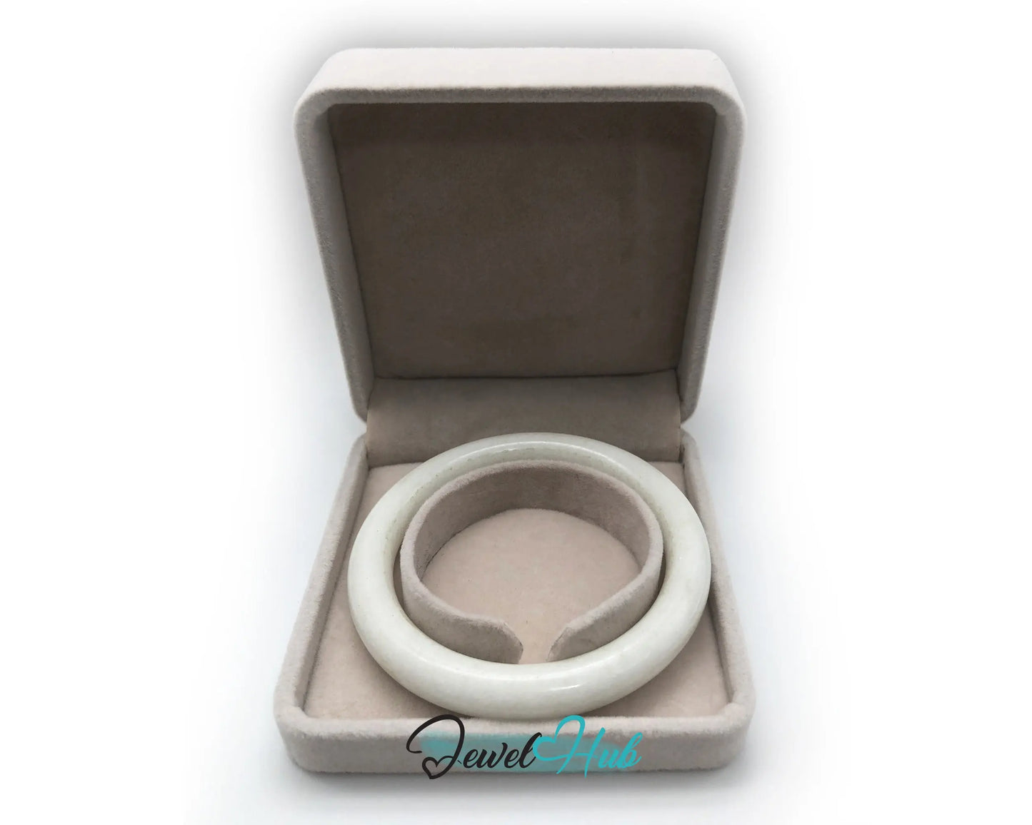 Natural White Nephrite Grade A Jade Bracelet Bangle (#FJJDB009) JH