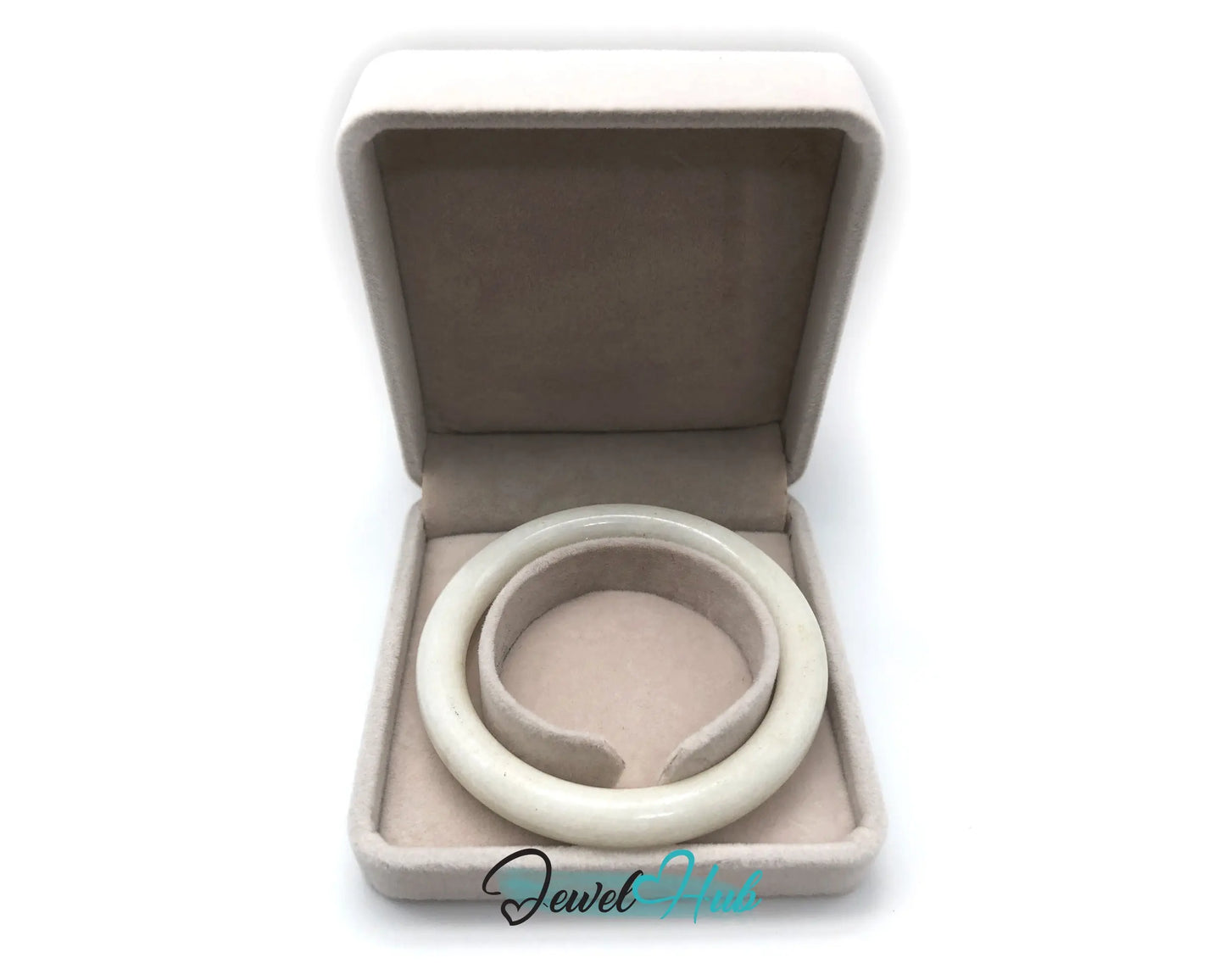 Natural White Nephrite Grade A Jade Bracelet Bangle (#FJJDB010) JH