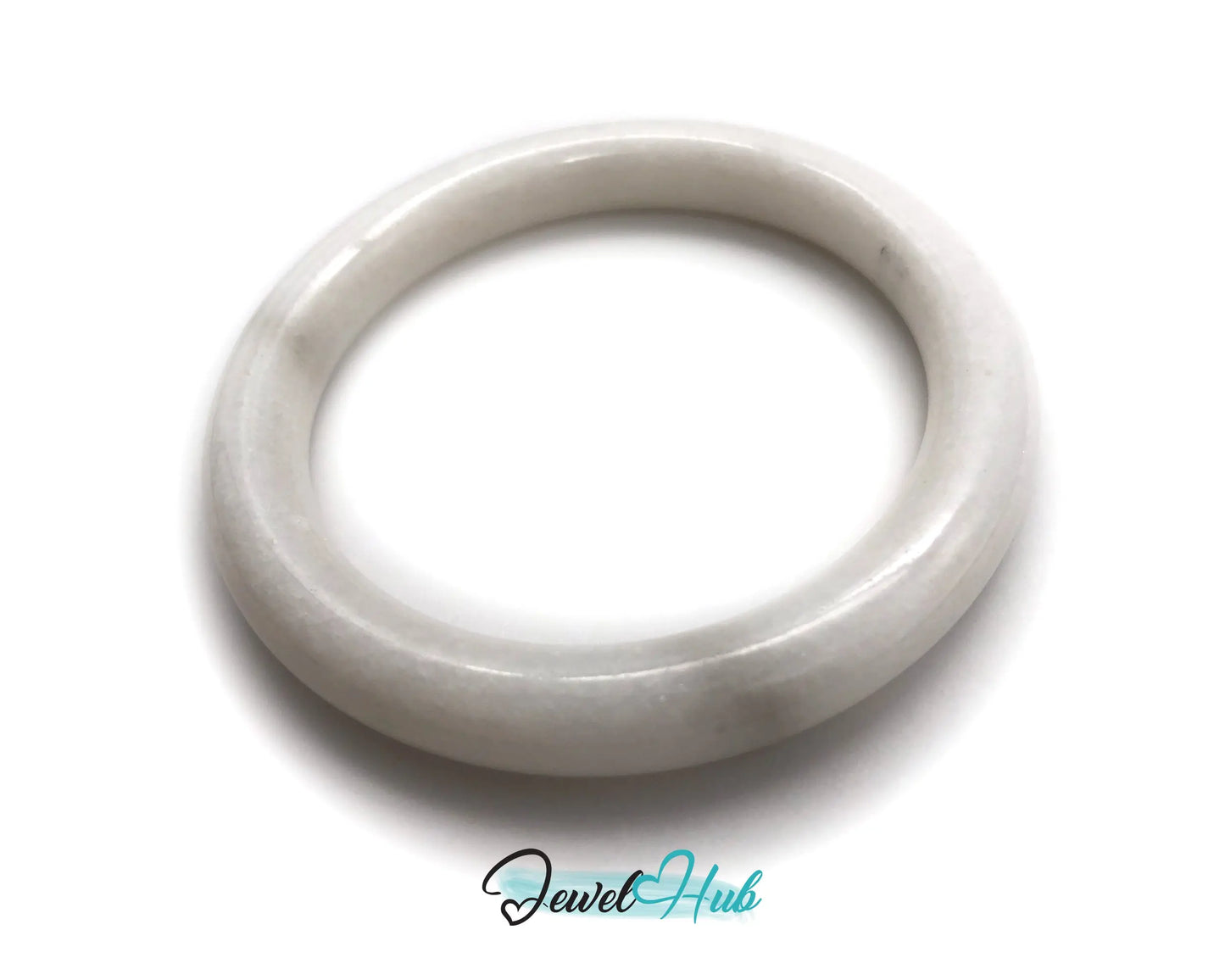 Natural White Nephrite Grade A Jade Bracelet Bangle (#FJJDB011) JH