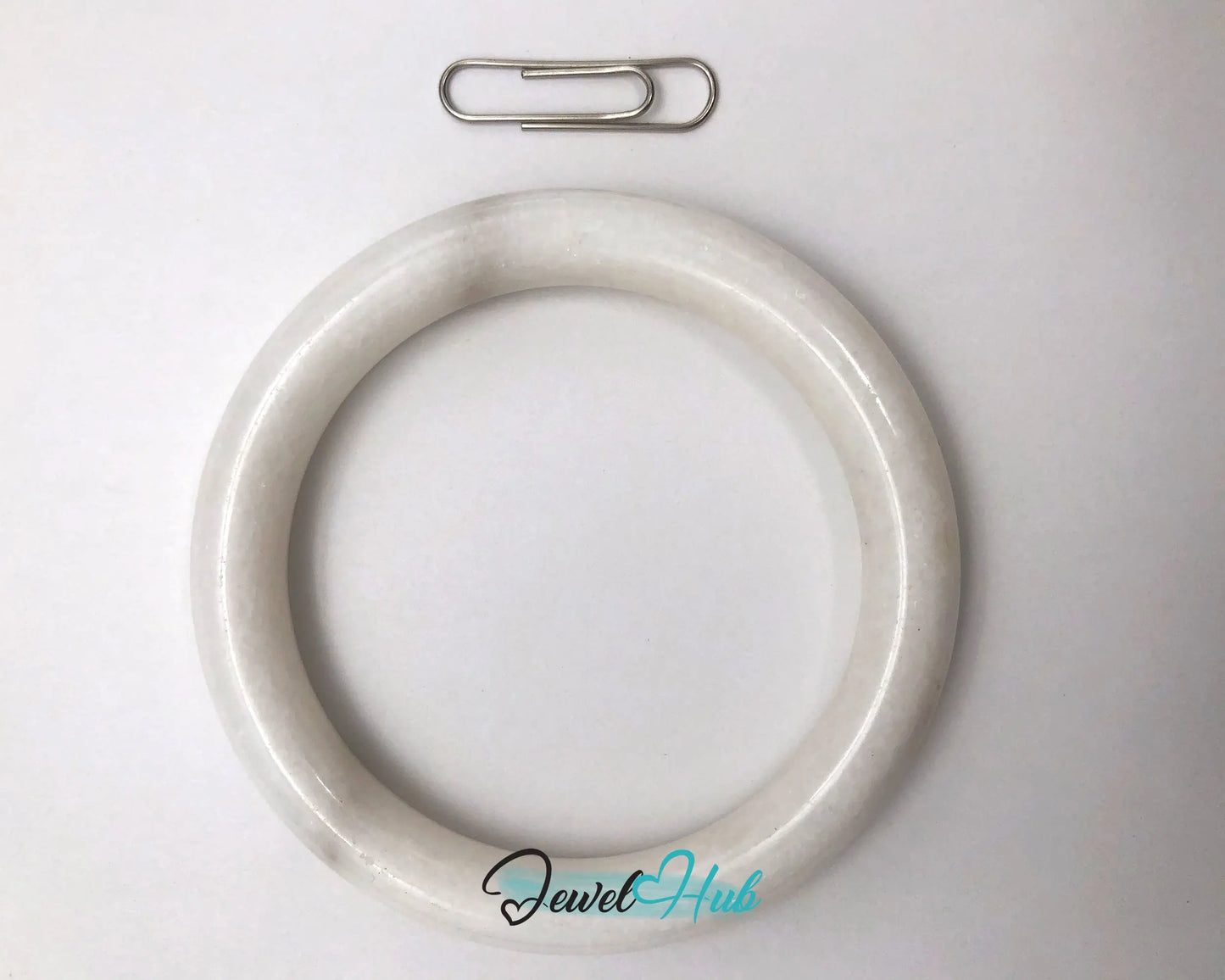 Natural White Nephrite Grade A Jade Bracelet Bangle (#FJJDB011) JH