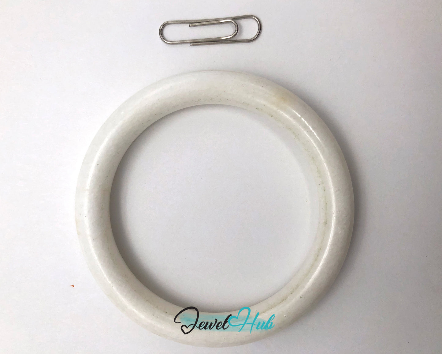 Natural White Nephrite Grade A Jade Bracelet Bangle (#FJJDB012)