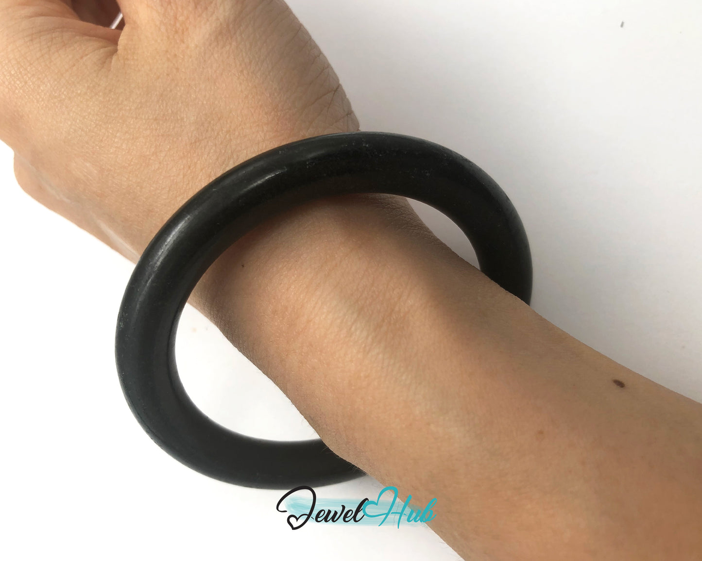 Vintage Black Jade Jadeite Bangle Bracelet