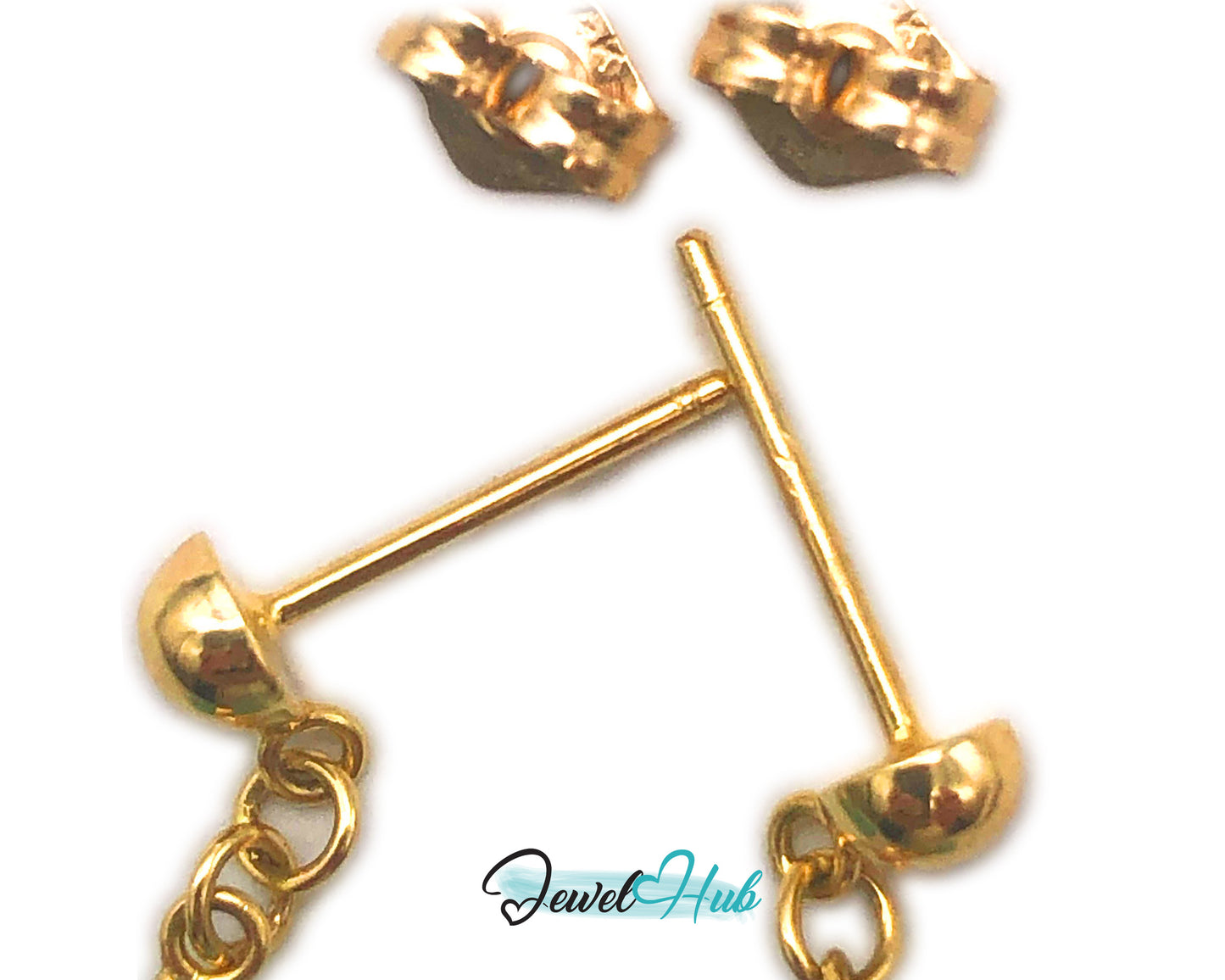 14k (585) Solid Yellow Gold Vintage Circle Chinese Dangle Earrings