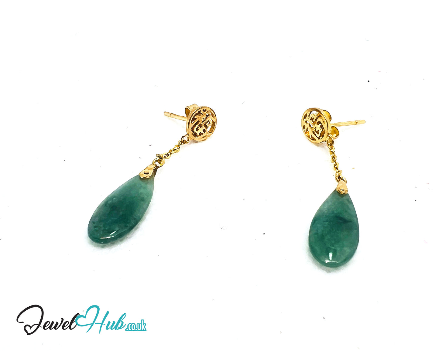 14K Gold Jade Drop Earrings – Harmony in Motion