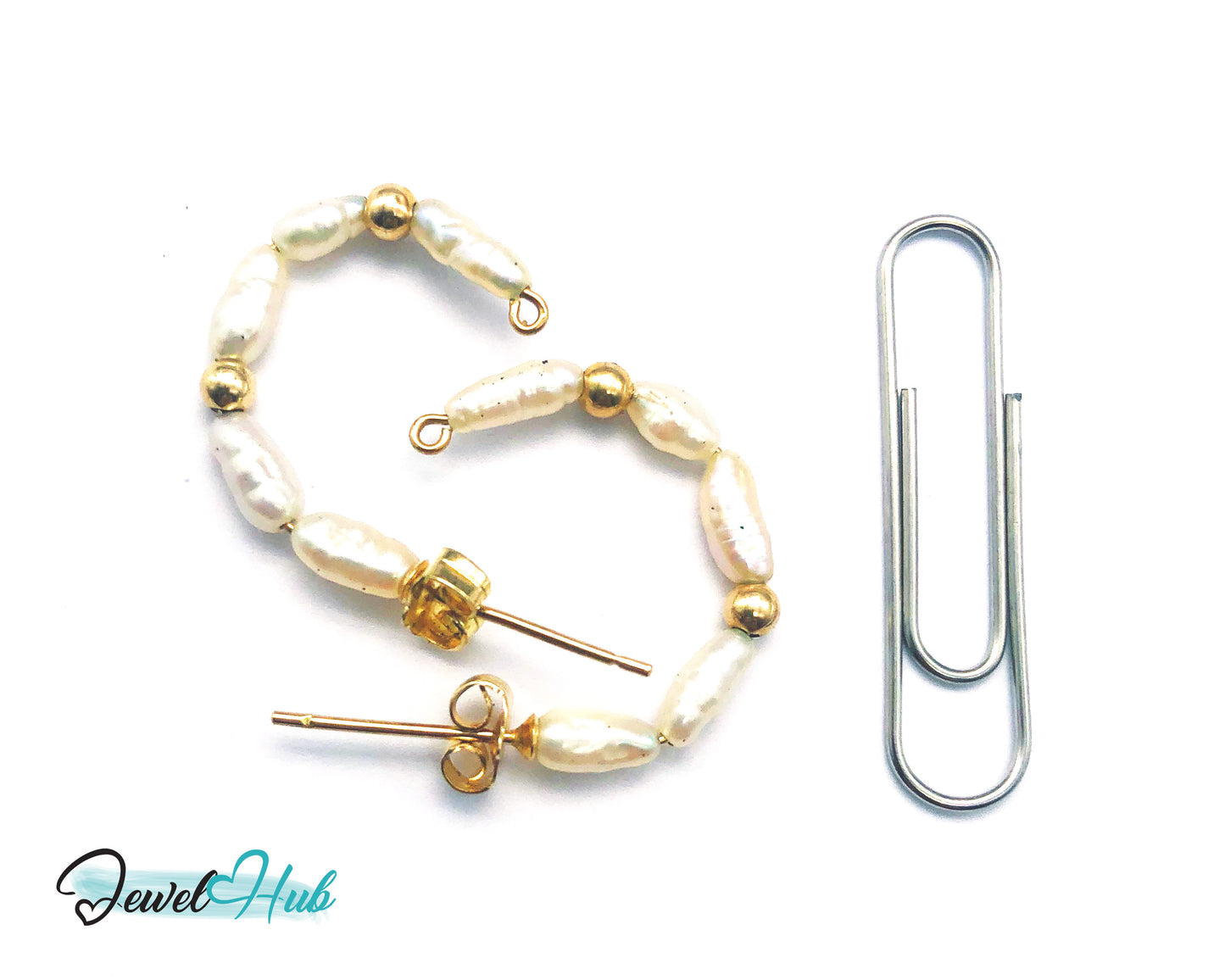14K Solid Gold Freshwater Pearl Cascade Earrings – Lightweight & Sculptural Elegance