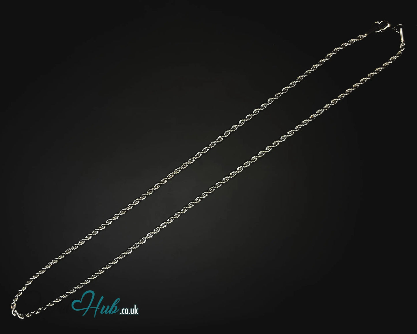🌀 Twisted Stainless Steel Necklace – 3mm Rope Chain | 55cm Length CT