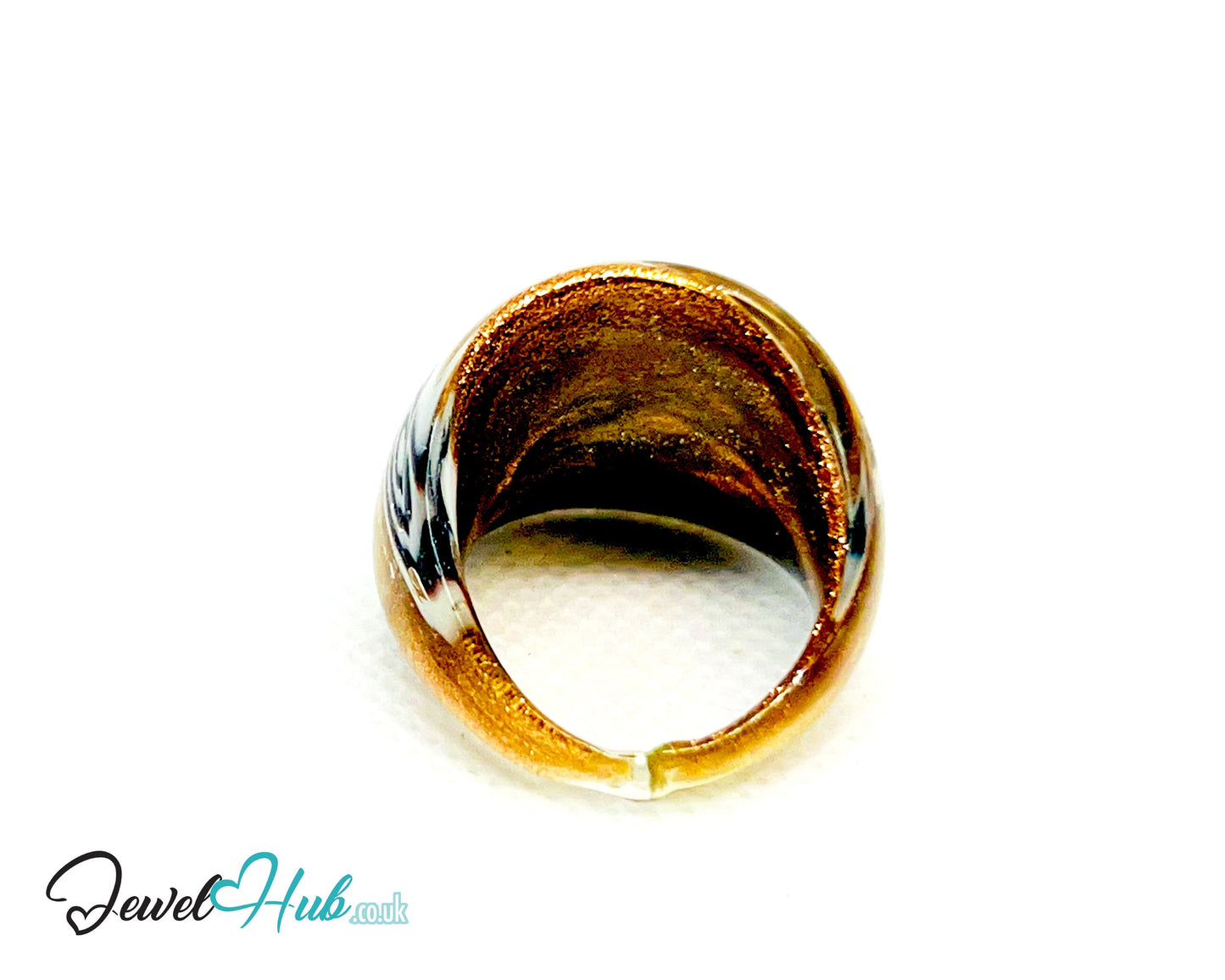 🌀 OrbitGlow Glass Ring – UK P · US 8 · Giant Series · Handcrafted Glass CT