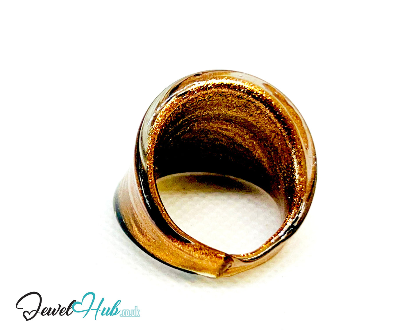 🌀 DuneTwist Glass Ring – UK R · US 9 · Giant Series · Sculptural Swirl Statement CT