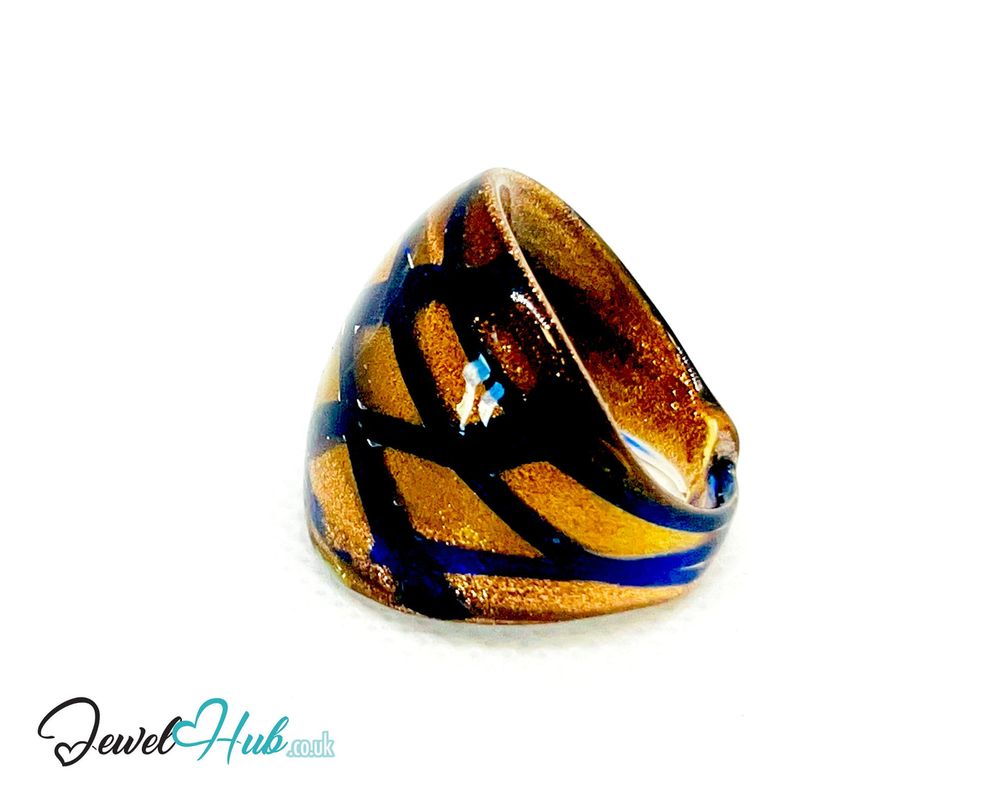 🖤 GoldGrid Glass Ring – UK O · US 7.5 · Giant Series · Checkered Statement · 9.26g CT