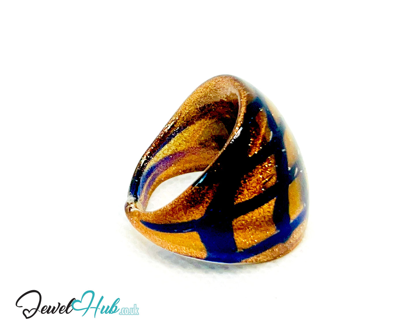 🖤 GoldGrid Glass Ring – UK O · US 7.5 · Giant Series · Checkered Statement · 9.26g CT