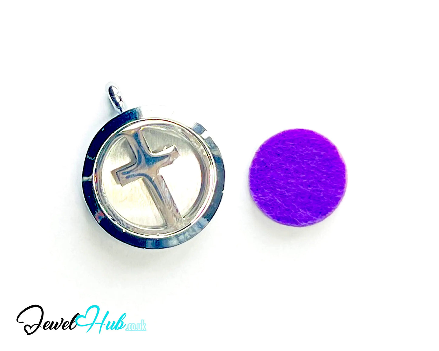 ✝️ Violet Grace – Stainless Steel Aromatherapy Pendant for Calm & Quiet Faith CT
