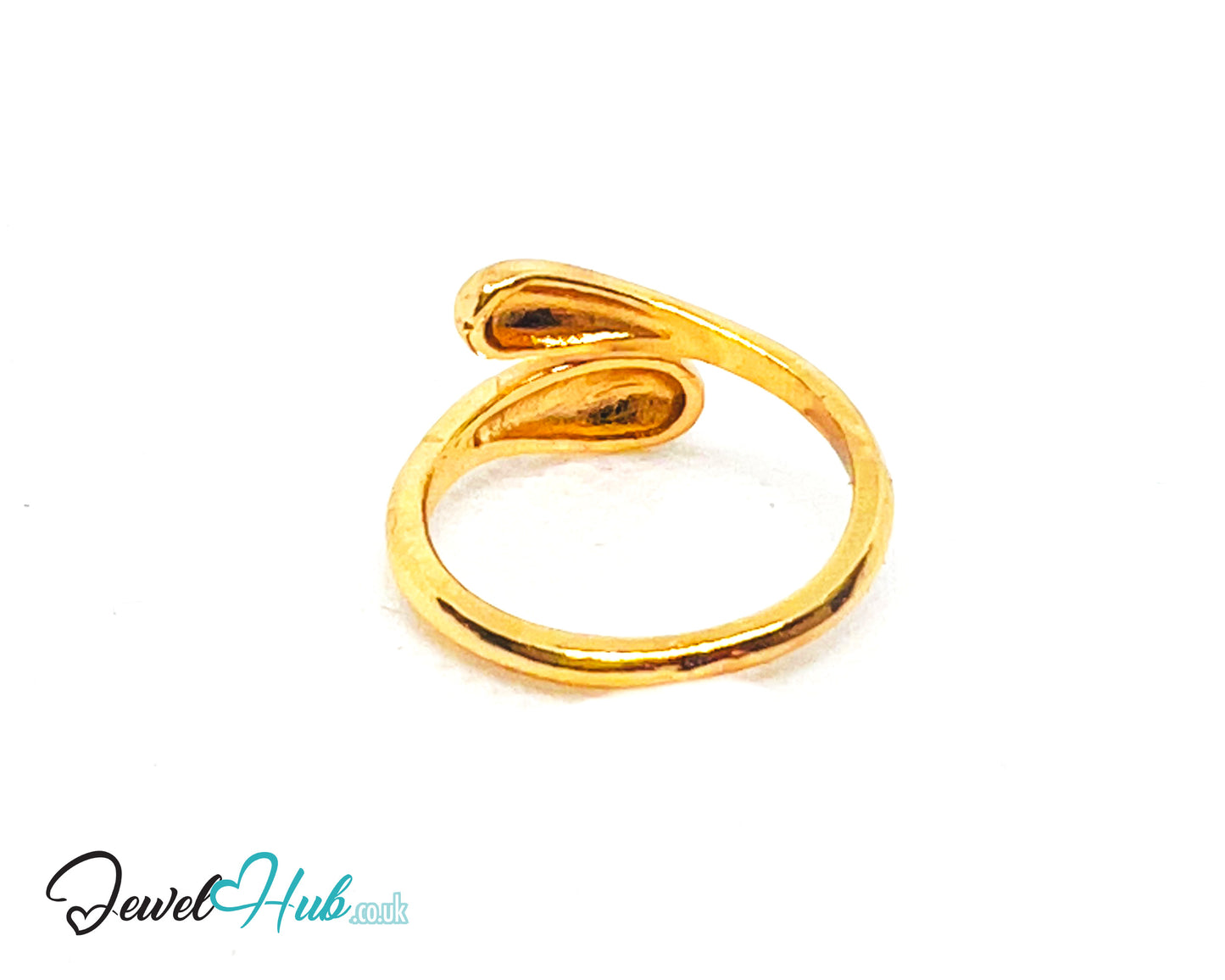💫 Golden Teardrop Wrap Ring (A) · UK M · US 6.5 · Sculptural Boldness · Everyday Luxe Shine