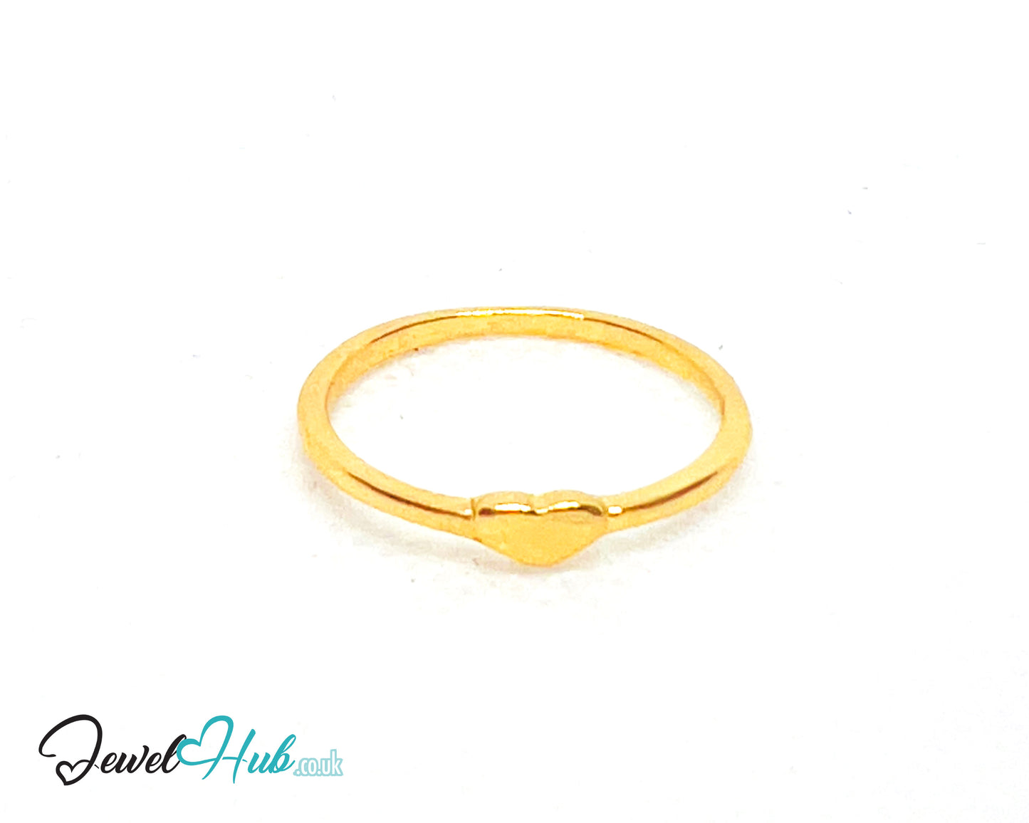 💛 HeartDot Gold-Plated Zinc Ring · UK M · US 6.5 · Minimalist Gold · Heart Accent