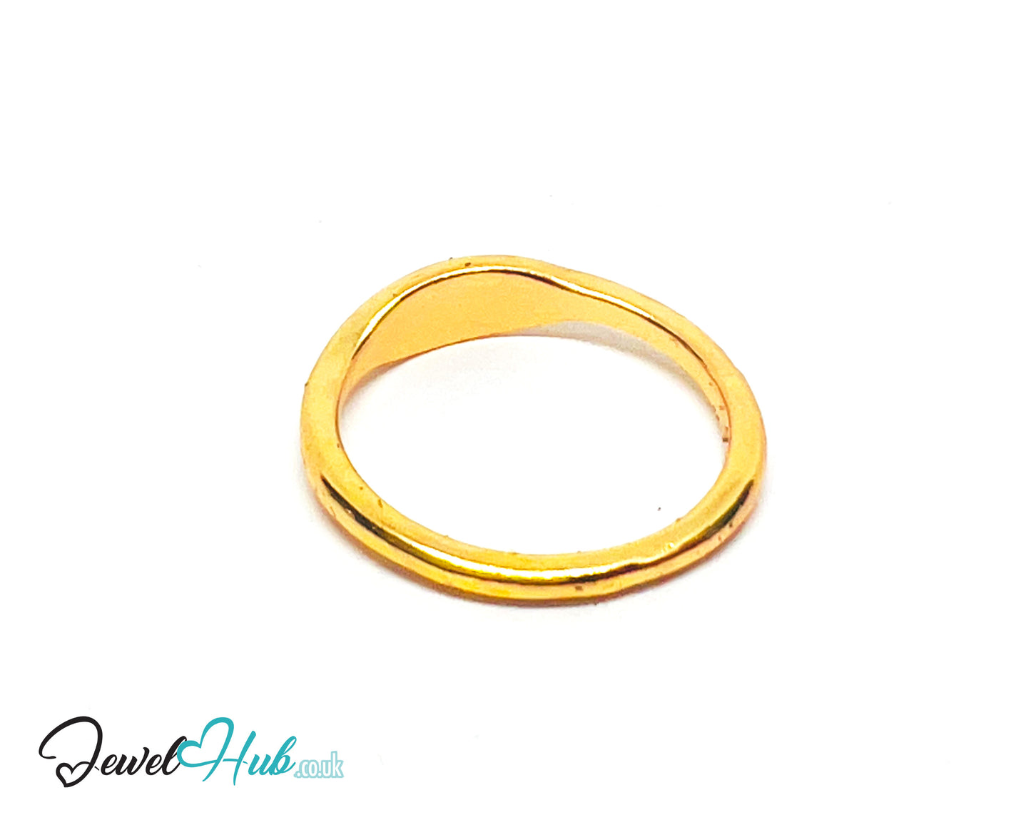 💛 GlowBand Gold-Plated Zinc Ring · UK N · US 7 · Rounded Band · Polished Gold