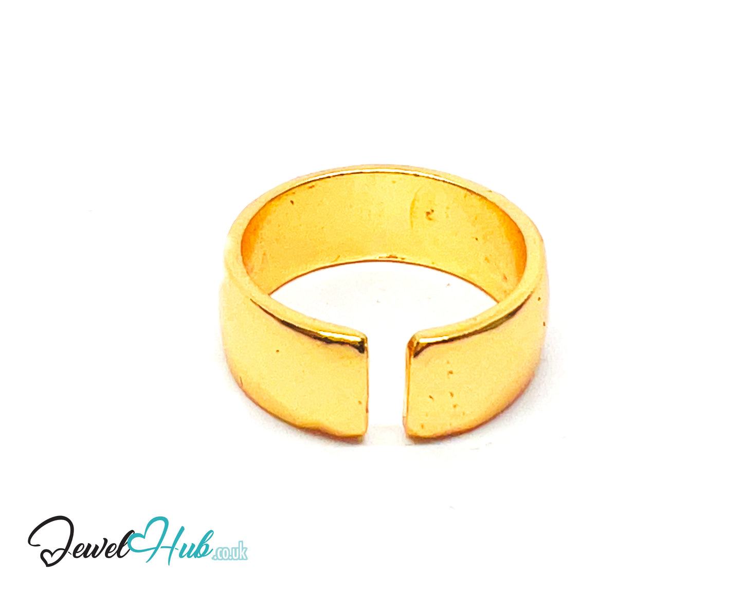 💛 Smooth Band Gold-Plated Zinc Ring · UK K · US 5.5 · Open Band · Sculptural Silhouette