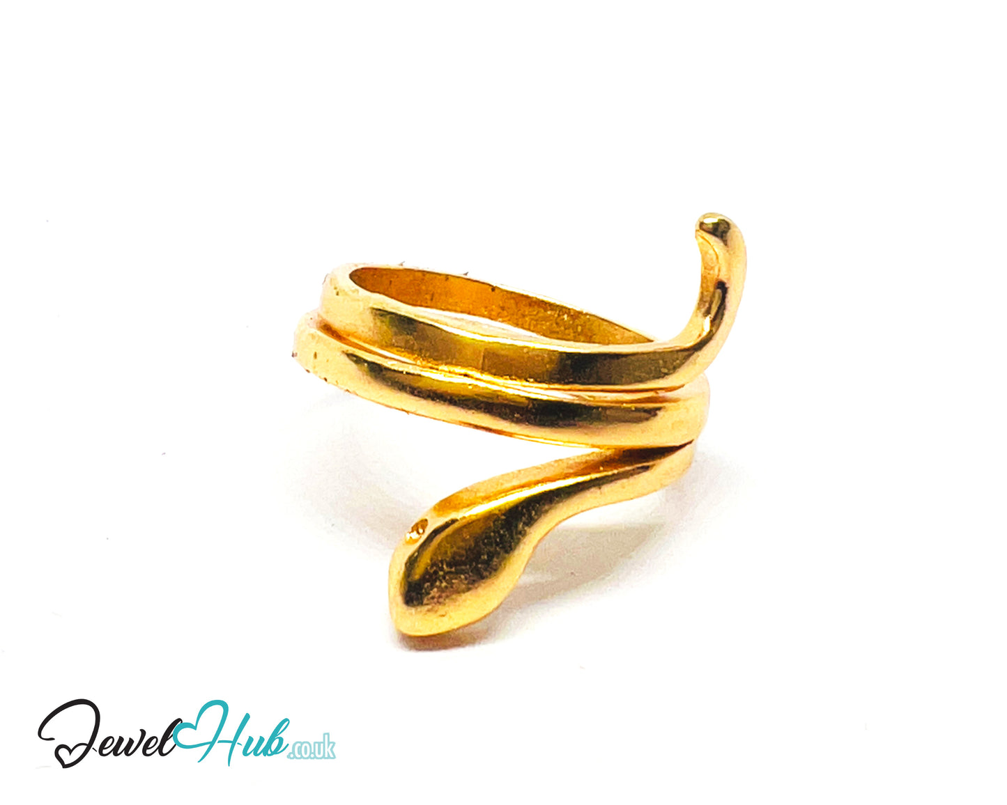 💛 Serpent Flow Zinc Gold Plated Wrap Ring UK N · US 7 · Sculptural Minimalism