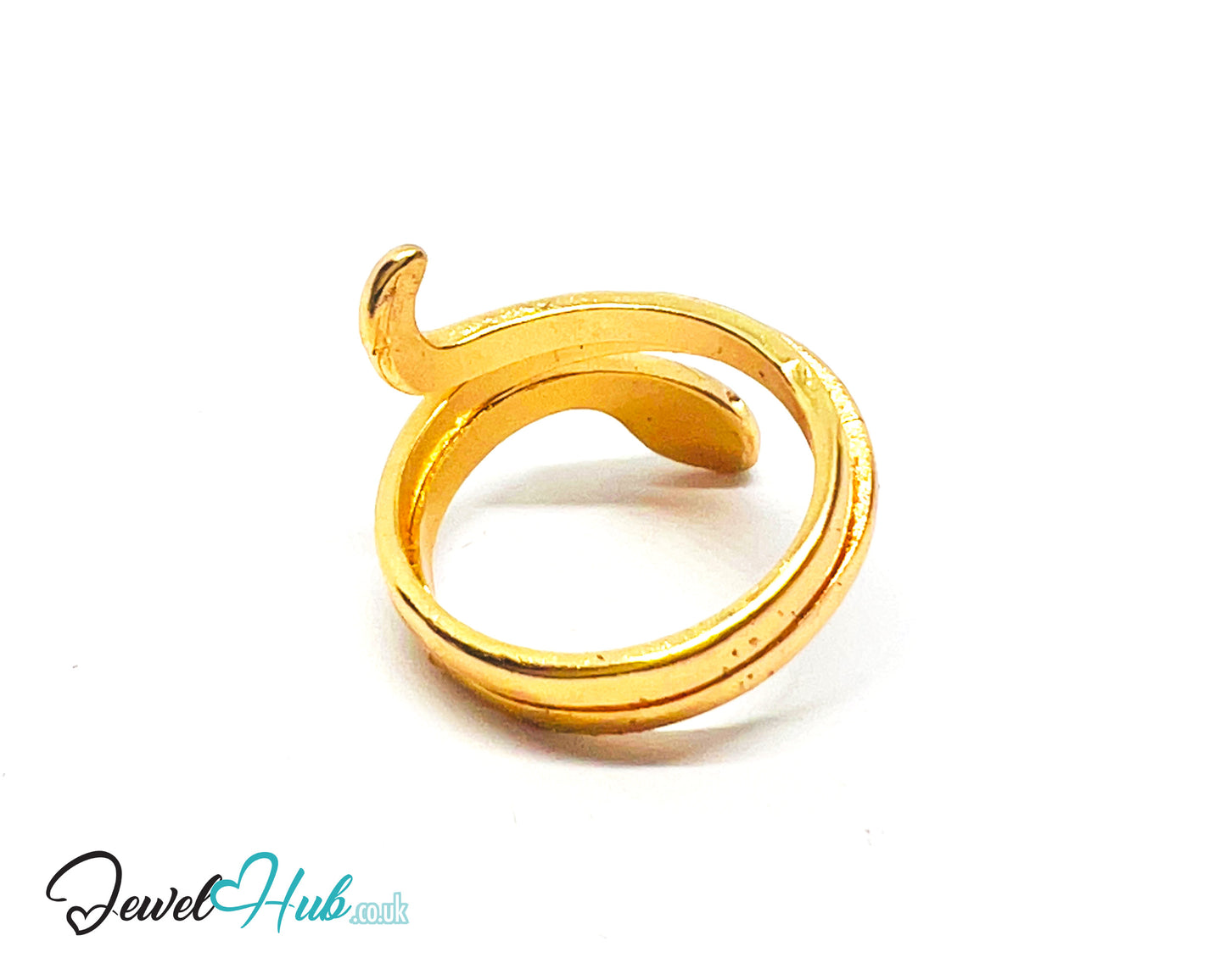 💛 Serpent Flow Zinc Gold Plated Wrap Ring UK N · US 7 · Sculptural Minimalism