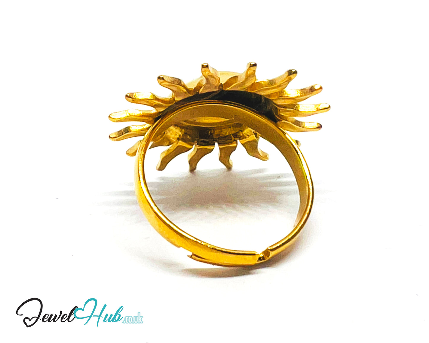 ☀️ Solflare Gold Plated Sun Ring · Zinc Alloy · UK M · US 7 · Celestial Statement