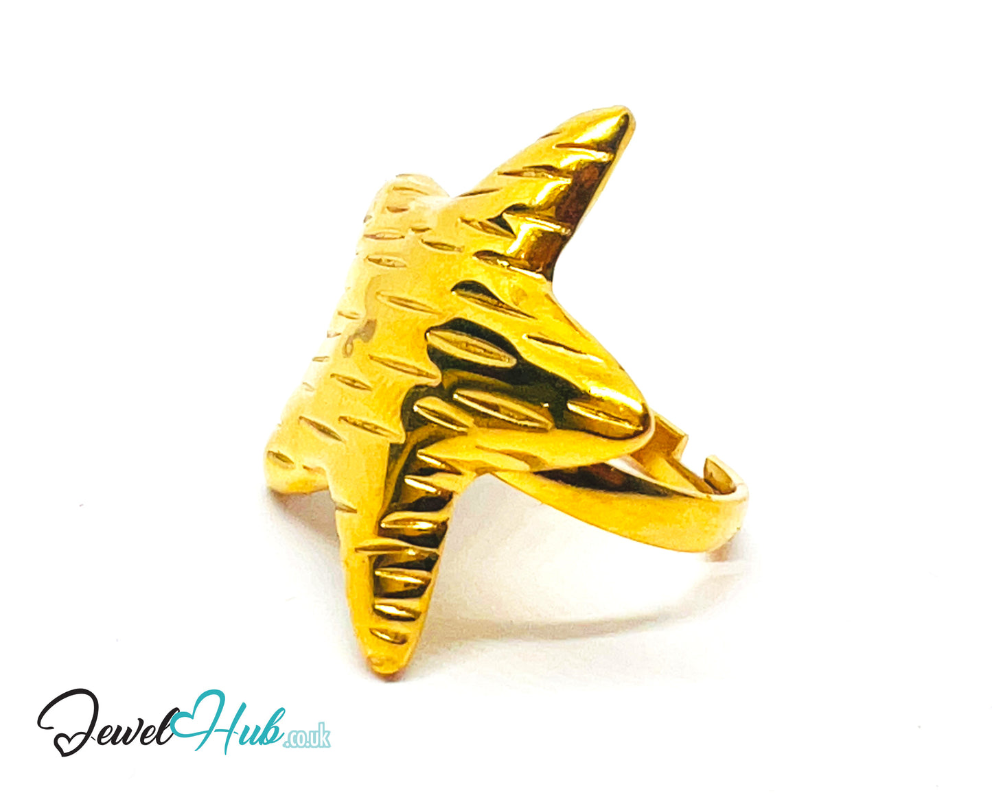 ⭐ Stratastar Gold Plated Star Ring · Zinc Alloy · UK N · US 7.5 · Bold Celestial Statement