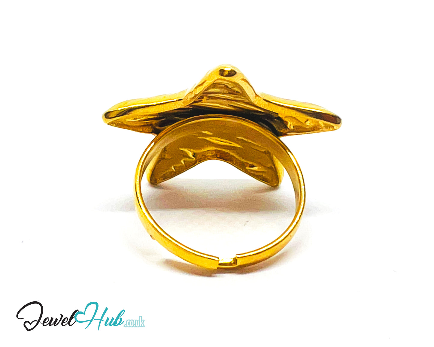 ⭐ Stratastar Gold Plated Star Ring · Zinc Alloy · UK N · US 7.5 · Bold Celestial Statement