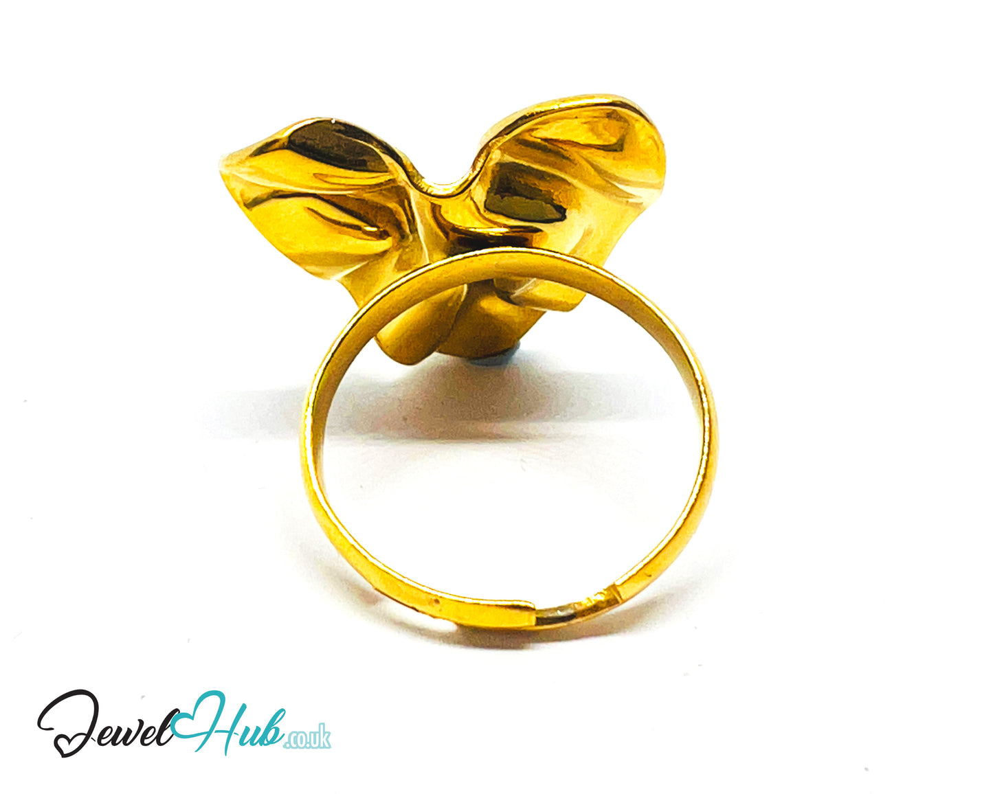 🌀 Foldform Gold Plated Sculptural Ring · Zinc Alloy · UK R · US 9 · Abstract Statement