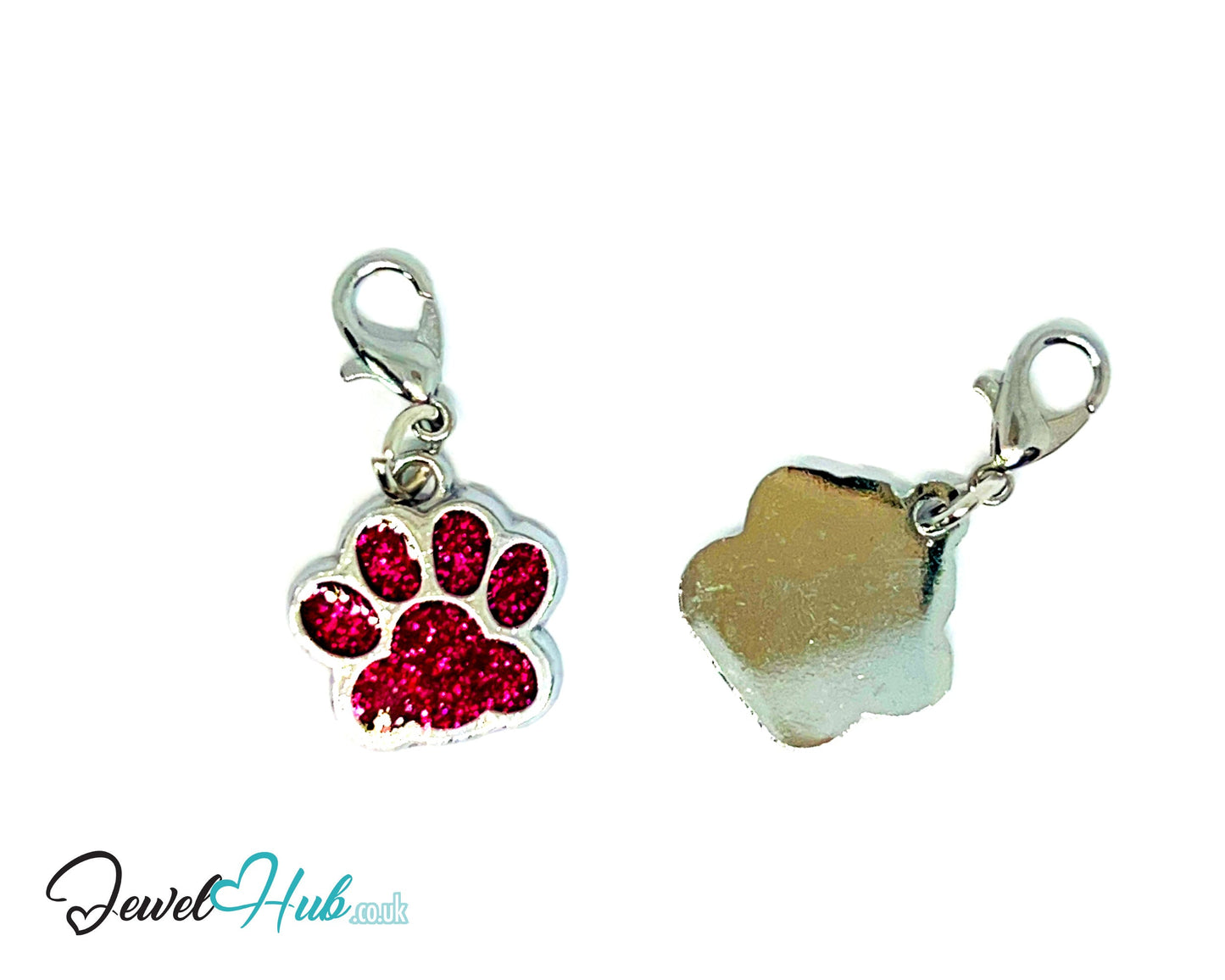 Glitter Dog Paw ID Tag – Zinc Alloy & Resin | JewelHub Engraved - JewelHub