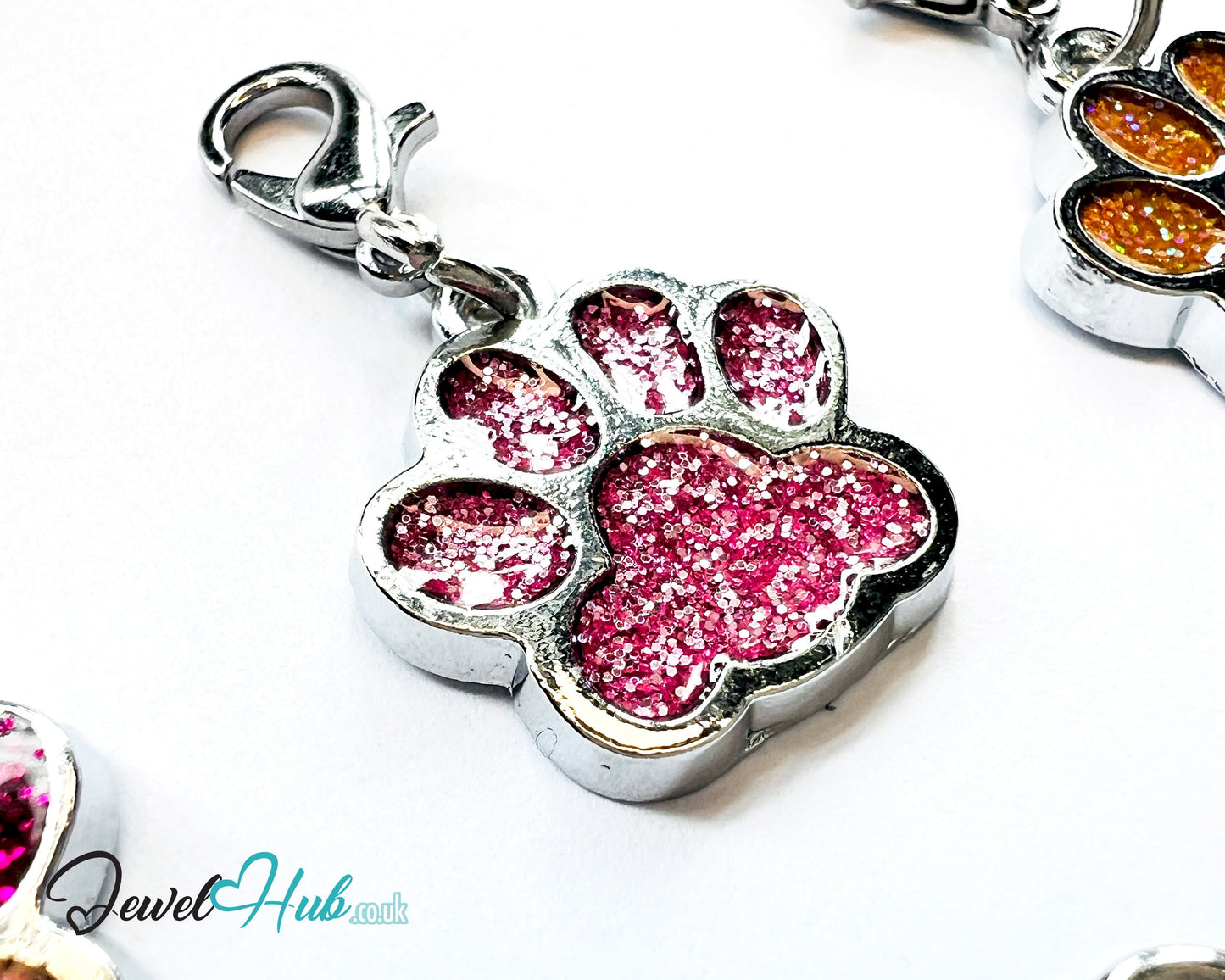 Glitter Dog Paw ID Tag – Zinc Alloy & Resin | JewelHub Engraved - JewelHub