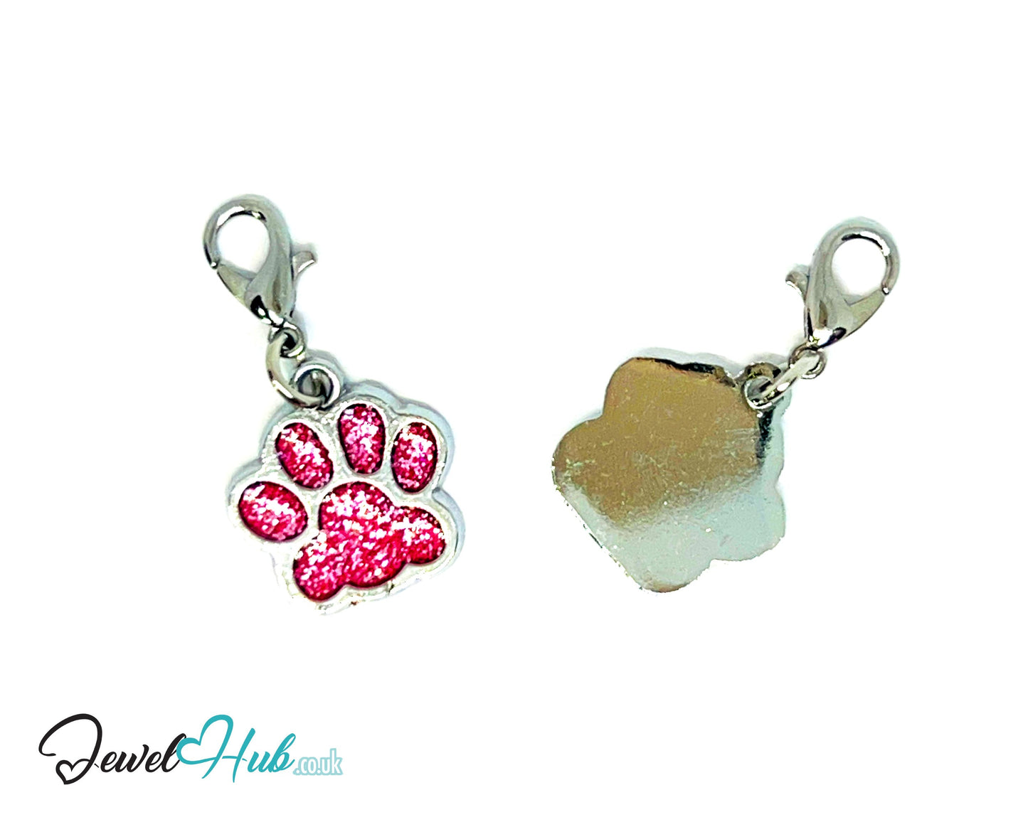 Glitter Dog Paw ID Tag – Zinc Alloy & Resin | JewelHub Engraved - JewelHub