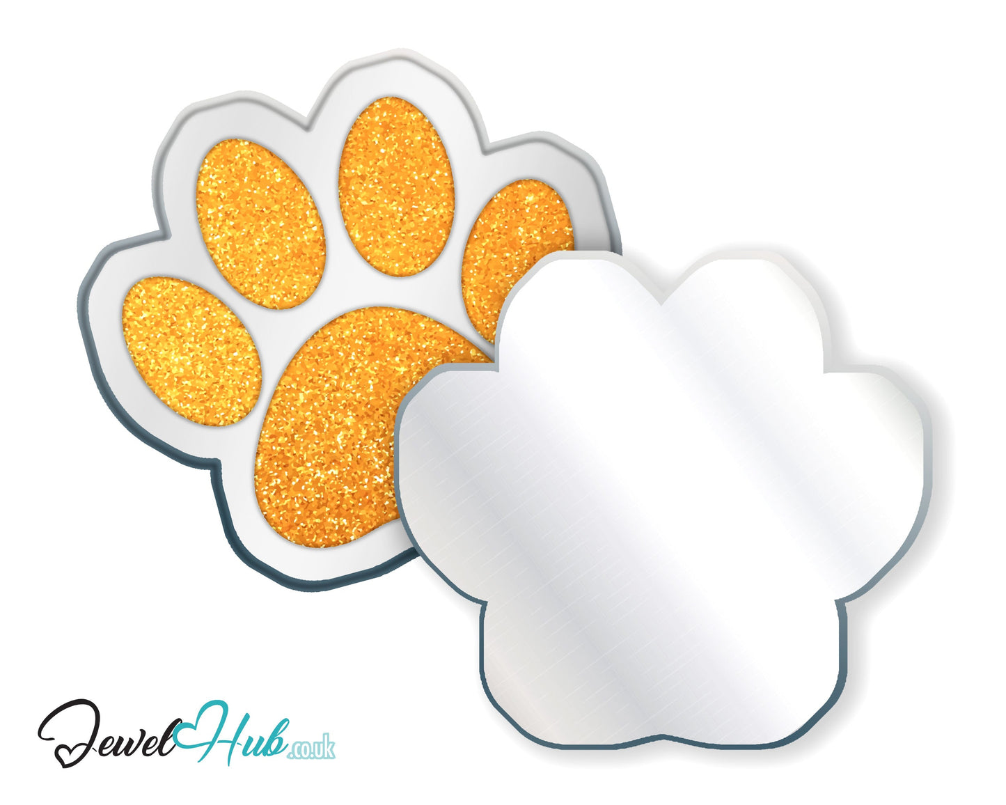 Glitter Dog Paw ID Tag – Zinc Alloy & Resin | JewelHub Engraved - JewelHub