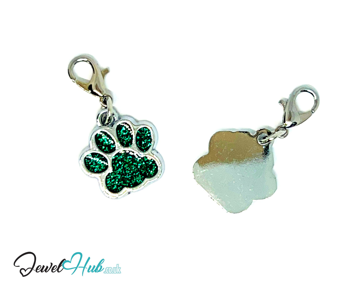 Glitter Dog Paw ID Tag – Zinc Alloy & Resin | JewelHub Engraved - JewelHub
