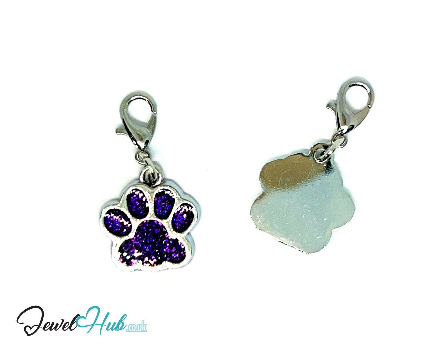 Glitter Dog Paw ID Tag – Zinc Alloy & Resin | JewelHub Engraved - JewelHub