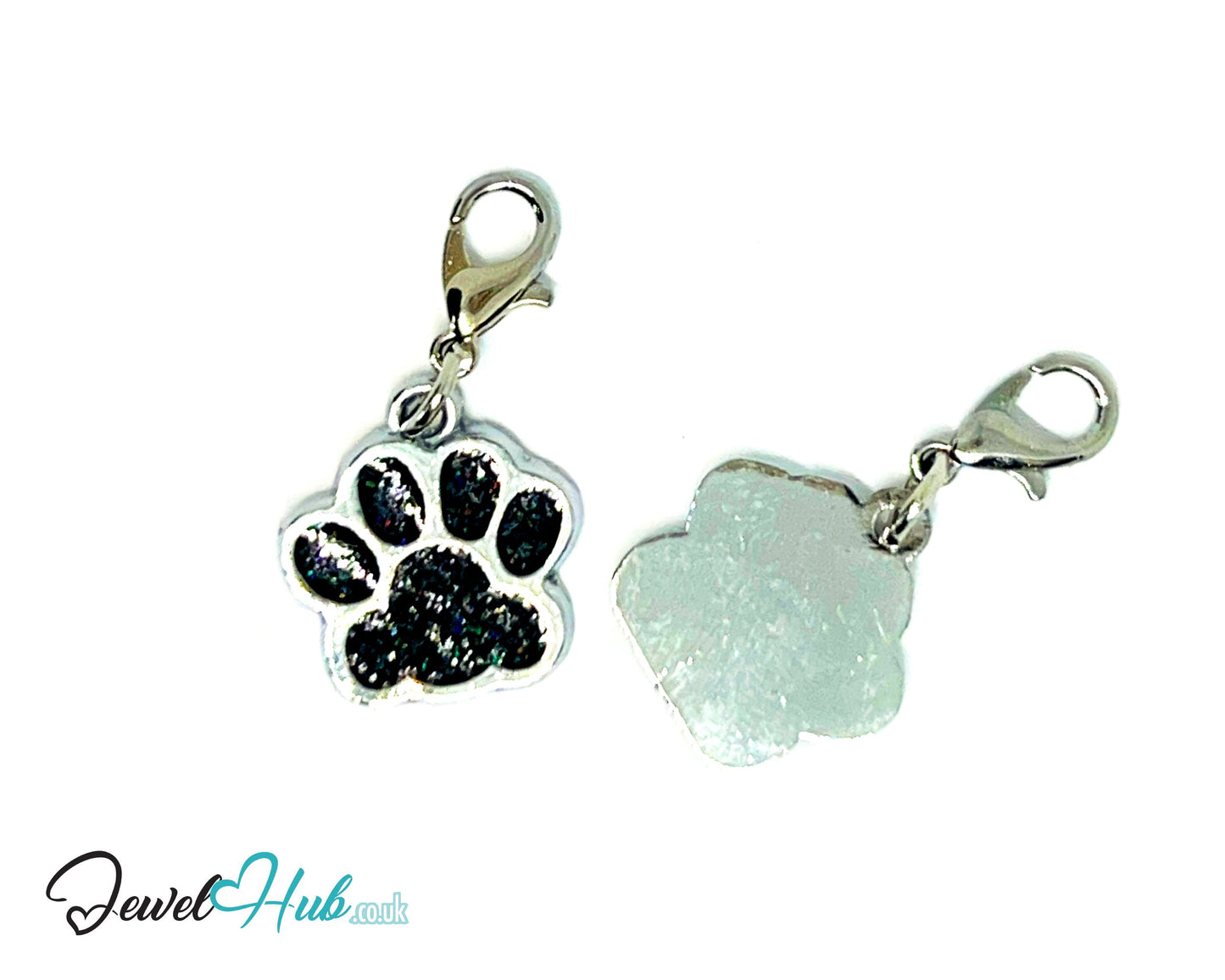 Glitter Dog Paw ID Tag – Zinc Alloy & Resin | JewelHub Engraved - JewelHub
