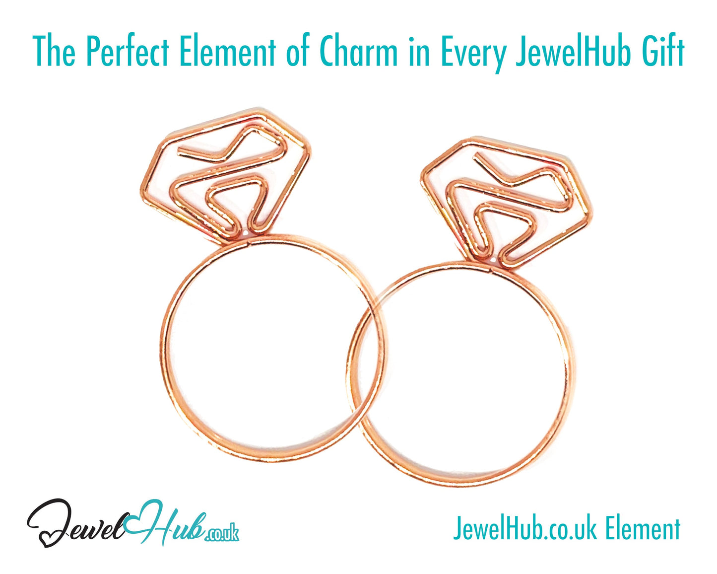 Diamond Ring Paper Clips · Iron Duo · Gold & Rose Gold · Quirky Gift Charm · Bestseller Combo CT
