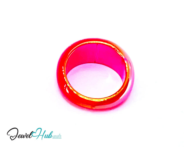 🔥 Warm Colour Resin Rings (Red) UK P · US 7.5 · Sunset-Inspired Statement Band CT