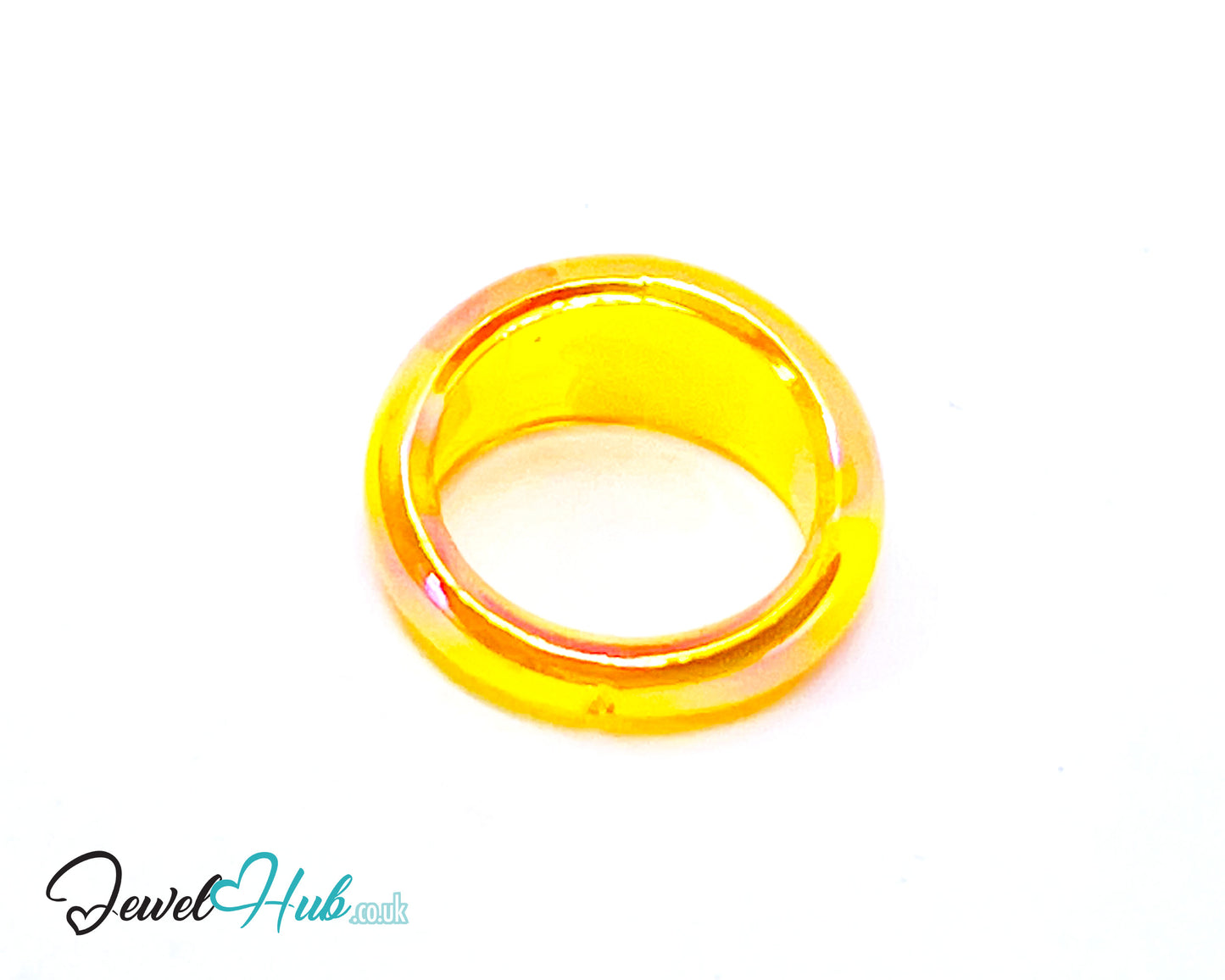 🍋 Lemon Glow Resin Ring (Yellow) – UK P · US 7 · Translucent Sculptural Band