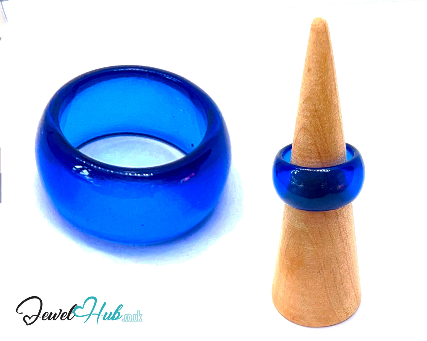 💙 BloomPop Resin Ring (Blue) UK O · US 7.5 · Glossy Finish with Ocean Glow