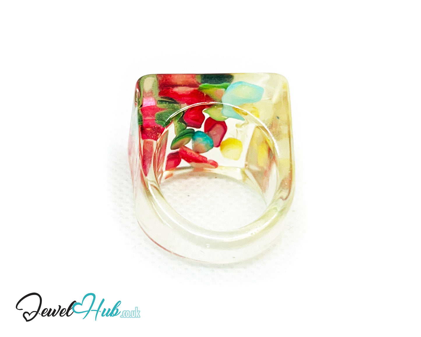 🐚 ShellBloom Resin Ring – UK P · US 8 · Giant Series · Handcrafted Resin