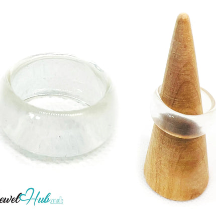 Mini Resin Ring 🧊 ClearMist · UK Q · US 8.5 · Transparent Resin · Everyday Clarity CT