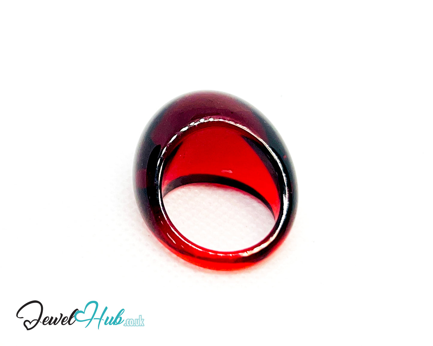 ❤️ CrimsonGlow Resin Ring (Dark Red) · UK O · US 7.5 · Glossy Lightweight