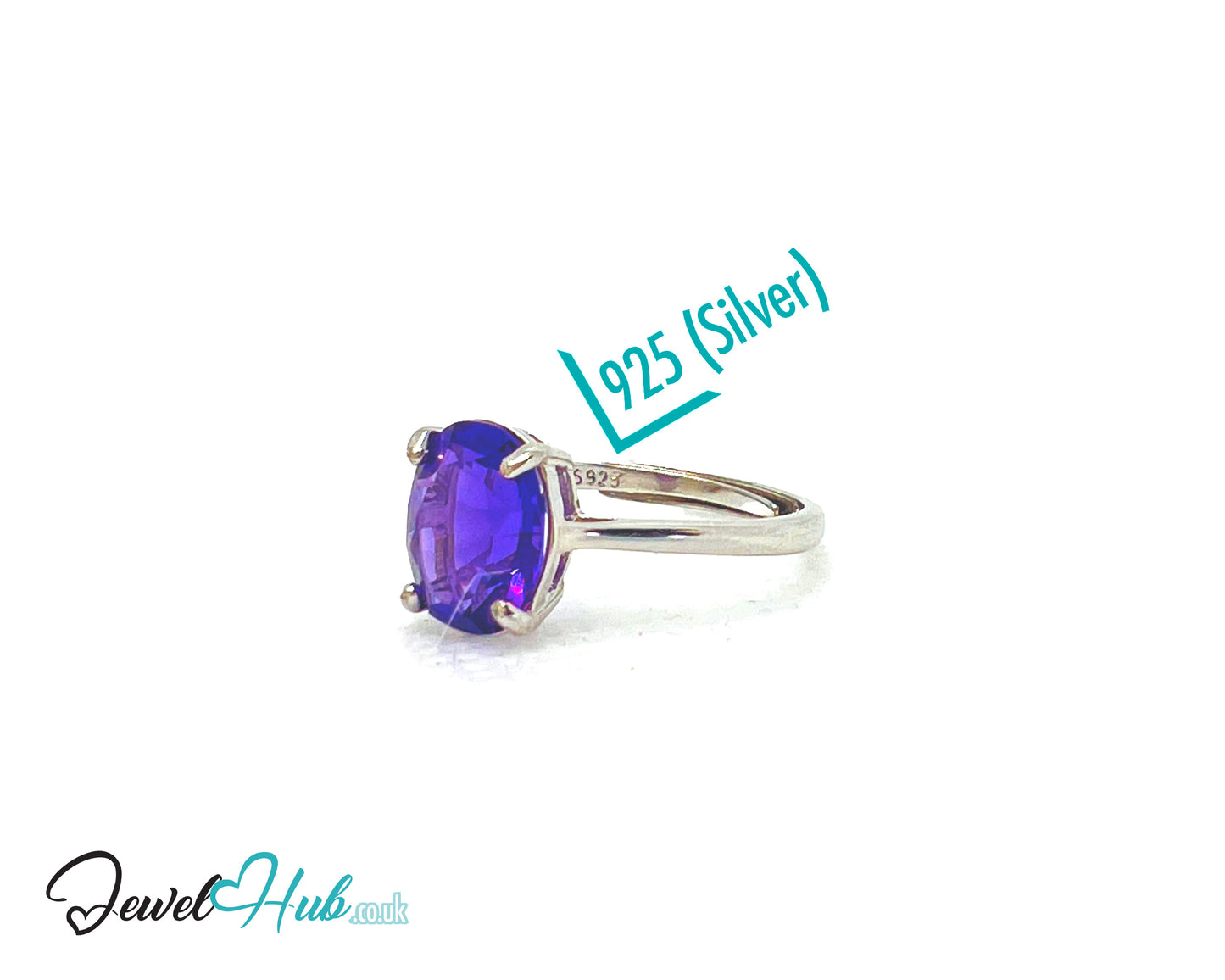 925 Sterling Silver High-Grade Natural Amethyst (1.7ct) Ring | Adjustable (M-O) | Violet Luxury