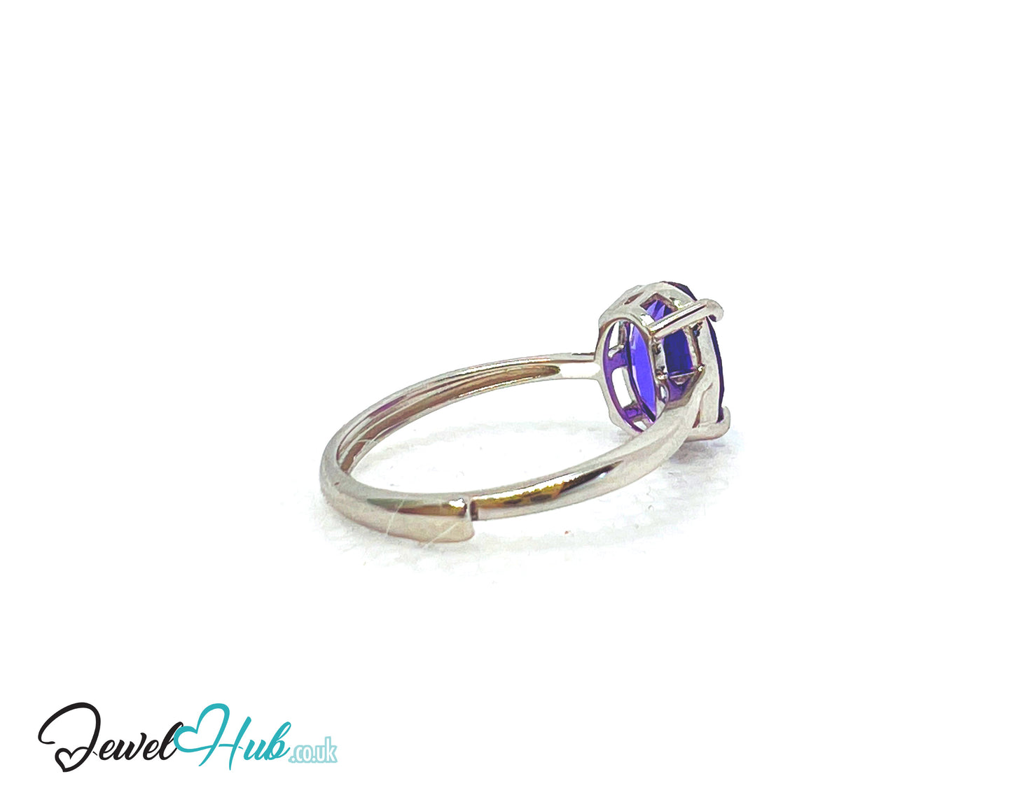 925 Sterling Silver High-Grade Natural Amethyst (1.7ct) Ring | Adjustable (M-O) | Violet Luxury